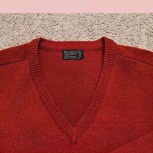 JCPenney Men's Red V-Neck Sweater